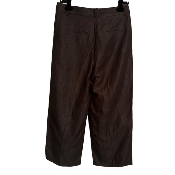 Aritzia Wilfred The Effortless Tencel Linen Wide Legs Trouser Pants Sz 10 Black - Picture 3 of 15